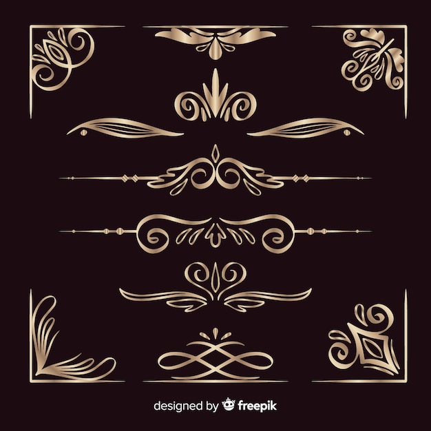 Elegant border ornaments collection