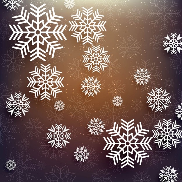 Elegant brown background with white snowflakes