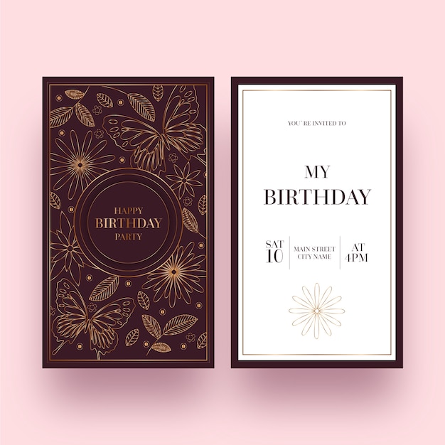 Free vector elegant brown birthday card template