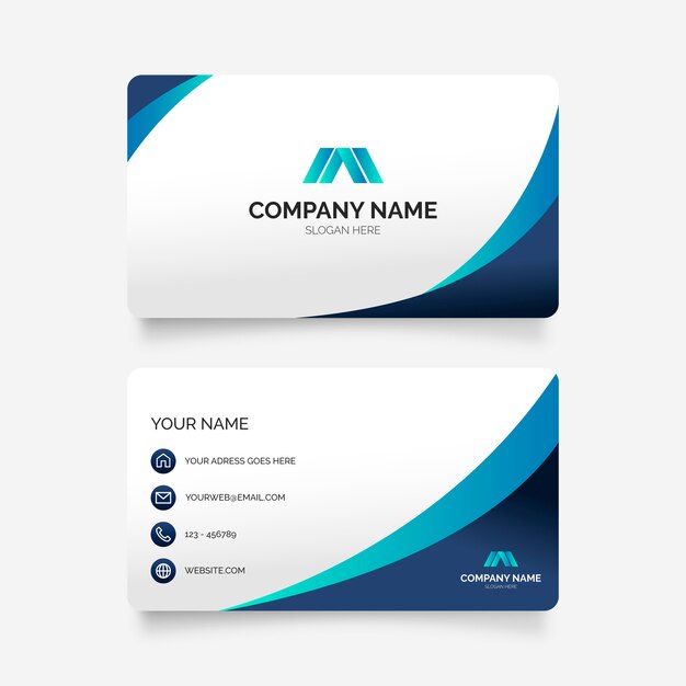 Elegant Business Card in Blue Colors