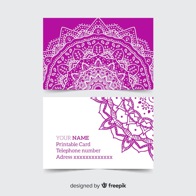 Free Vector elegant business card in mandala style