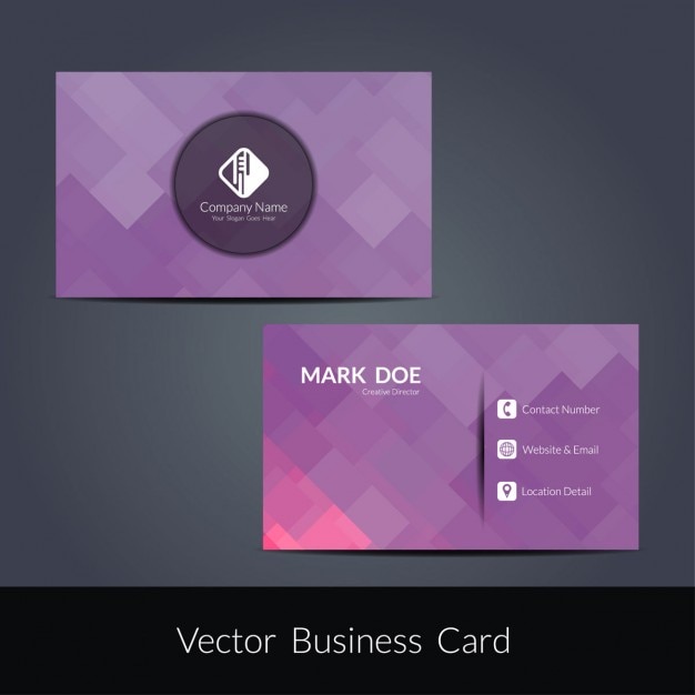 Free Vector elegant business card in purple