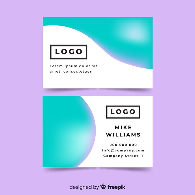 Elegant business card template with abstract design