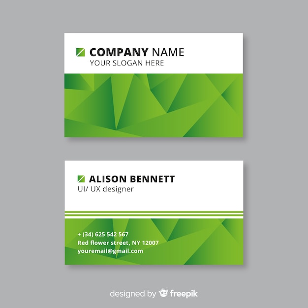 Elegant business card template with abstract design