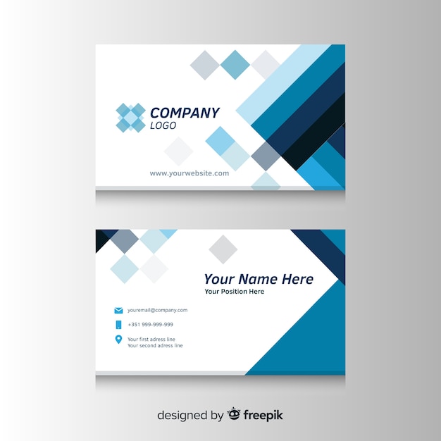 Elegant business card template with geometric shapes