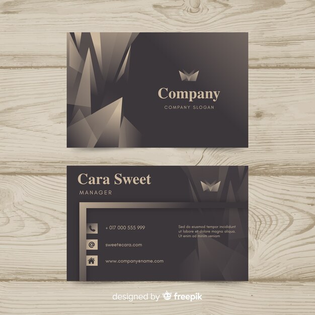 Elegant business card template with golden style