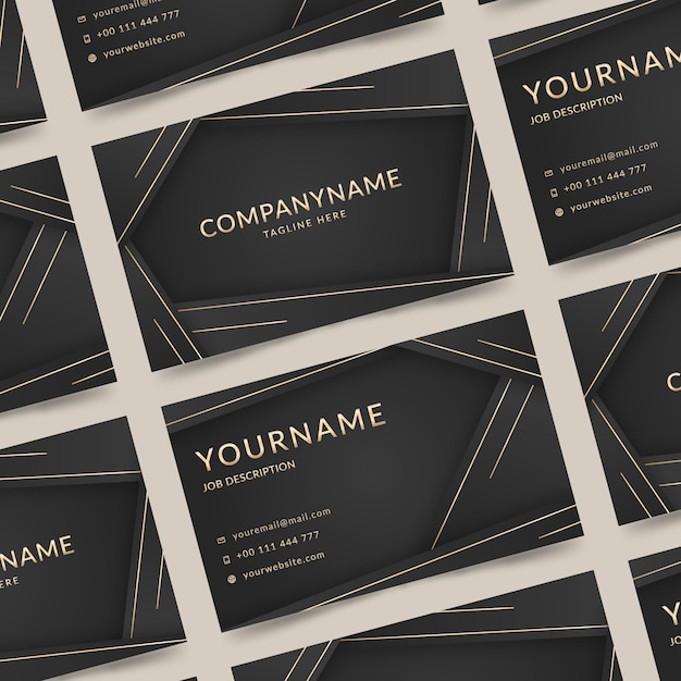 Elegant business card with golden lines