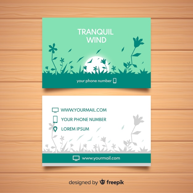 Elegant business card with nature design