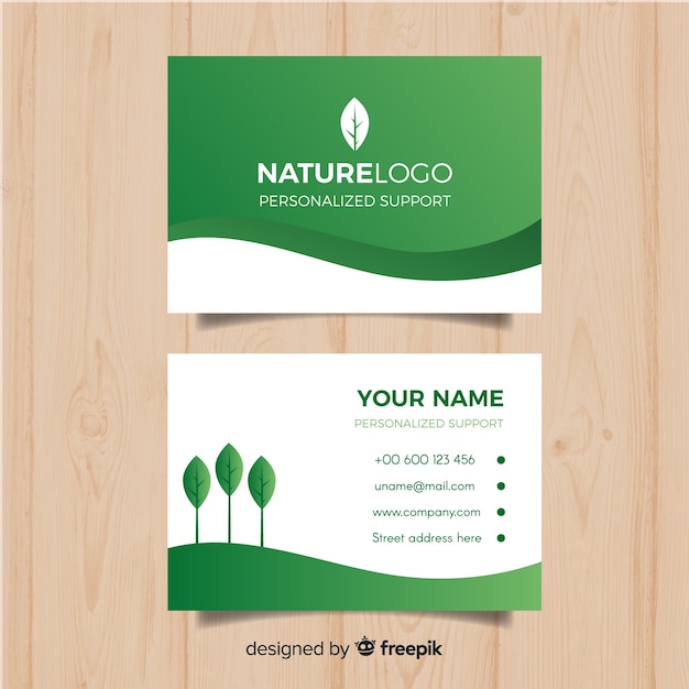 Elegant business card with nature or eco concept