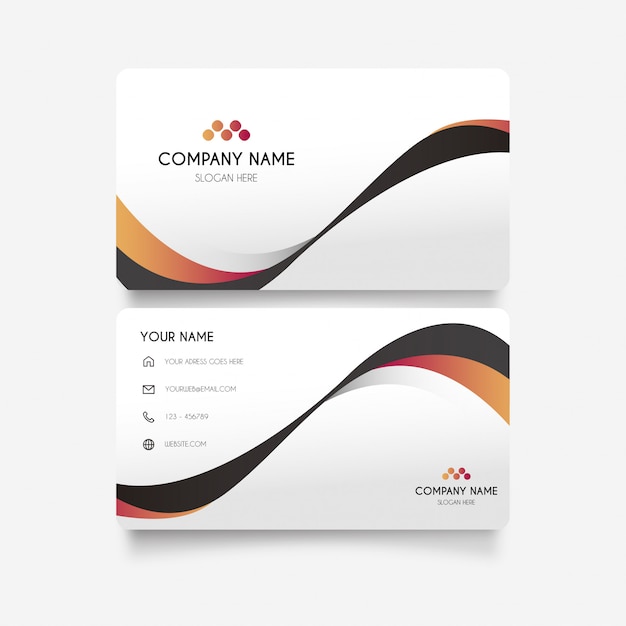 Elegant Business Card with Stylish Waves