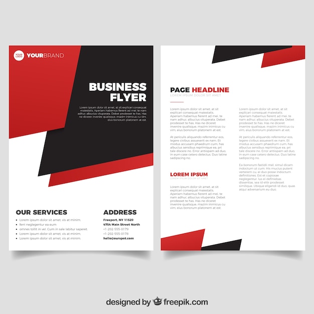 Elegant business flyer template with abstract style