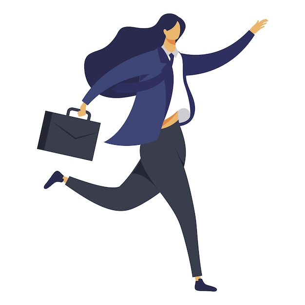 Free Vector elegant businesswoman running