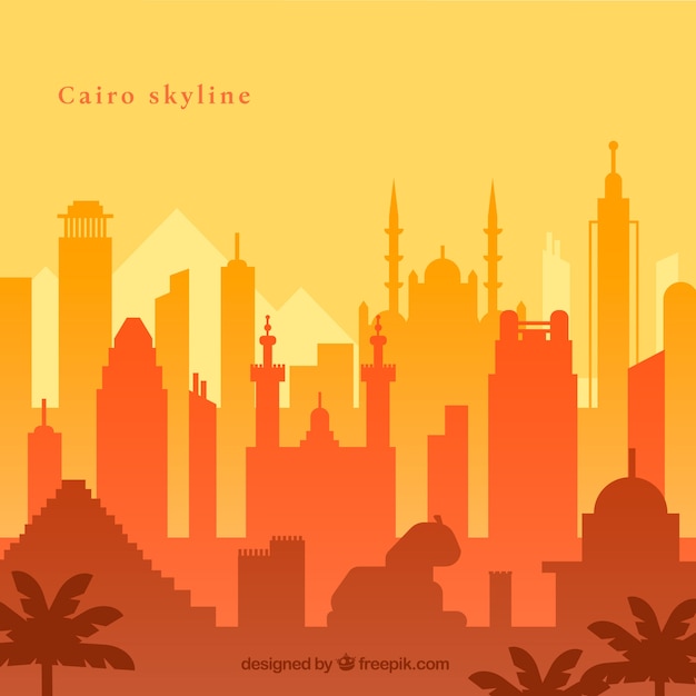 Elegant cairo skyline with flat design