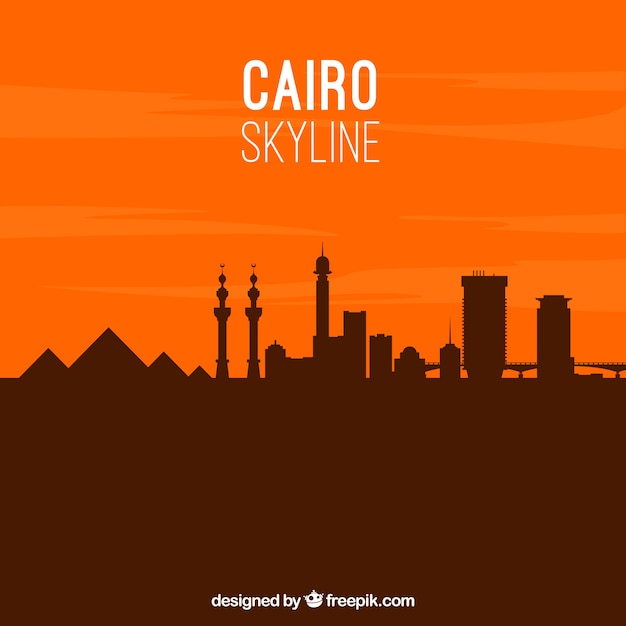 Elegant cairo skyline with flat design