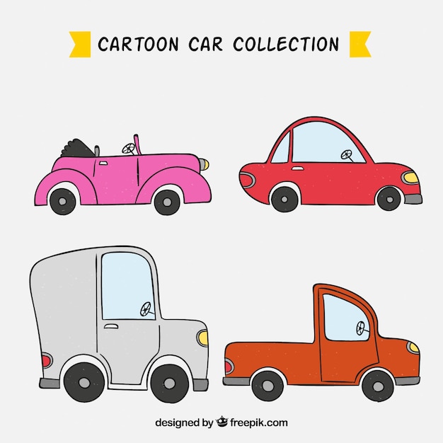 Free Vector elegant cars with hand drawn style