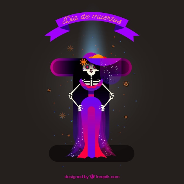 Free Vector elegant catrina background