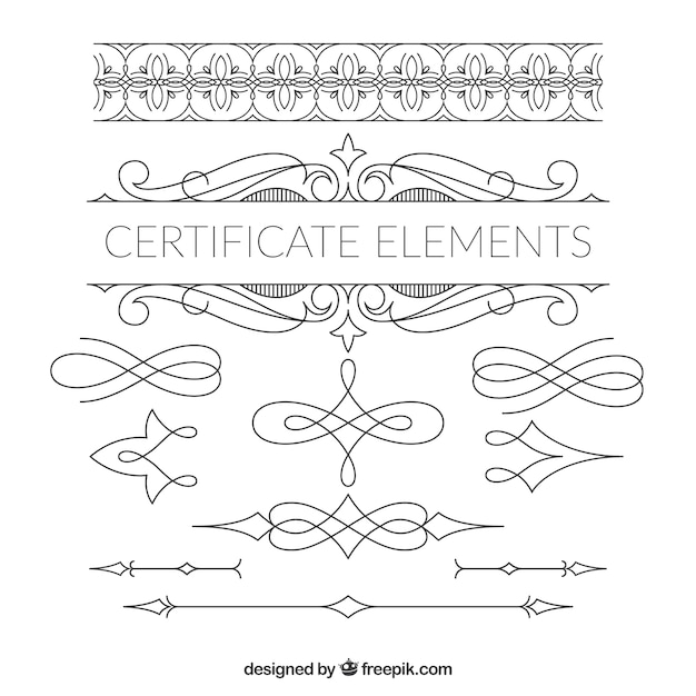 Elegant cerficate element collection