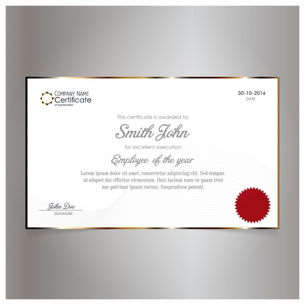 Elegant certificate design