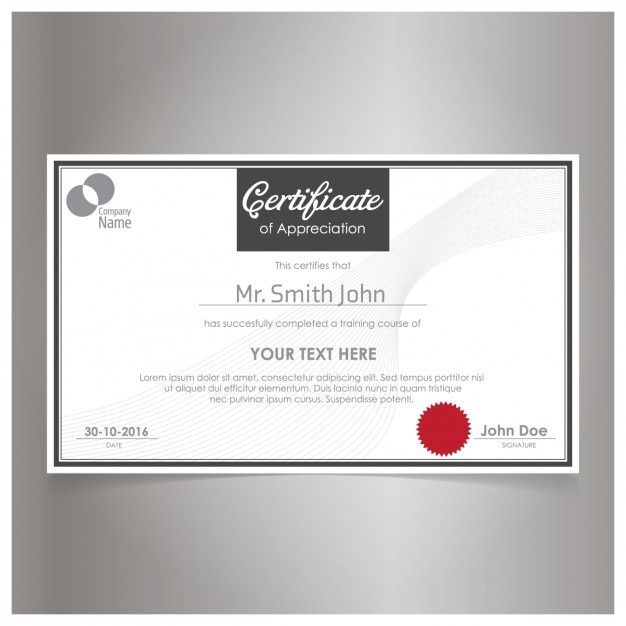 Elegant certificate design