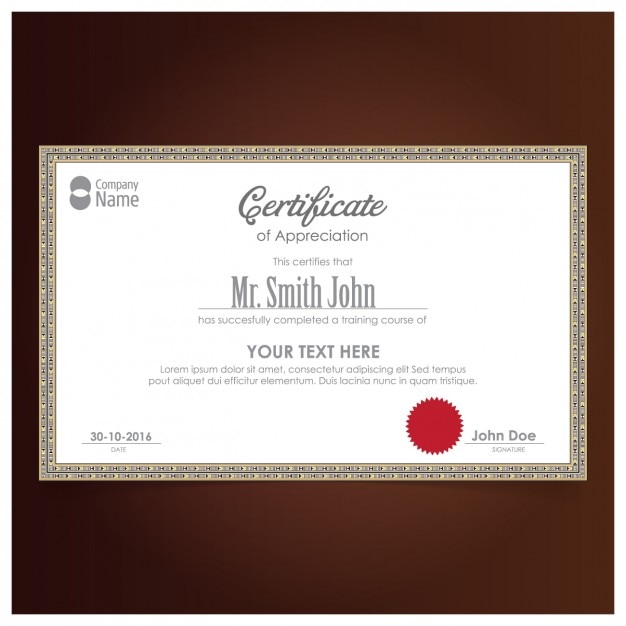 Elegant certificate design