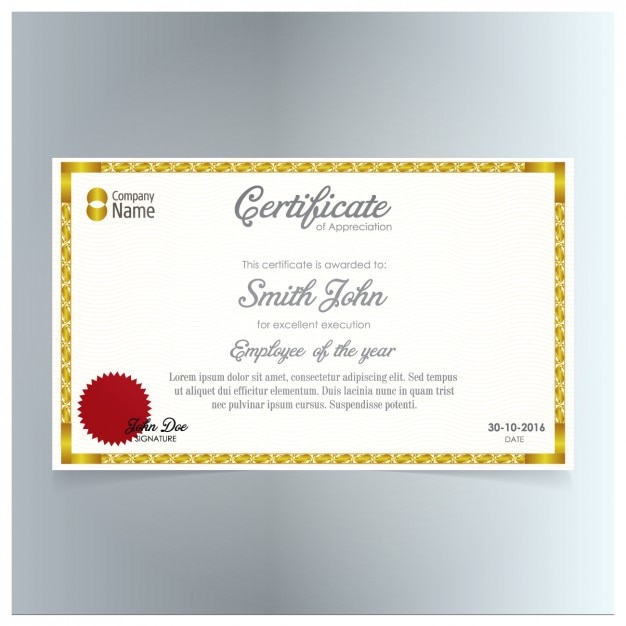 Elegant certificate design