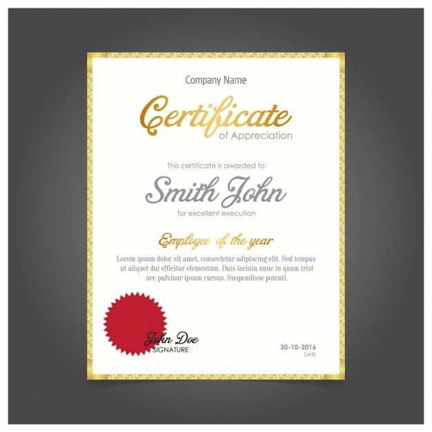 Elegant certificate design