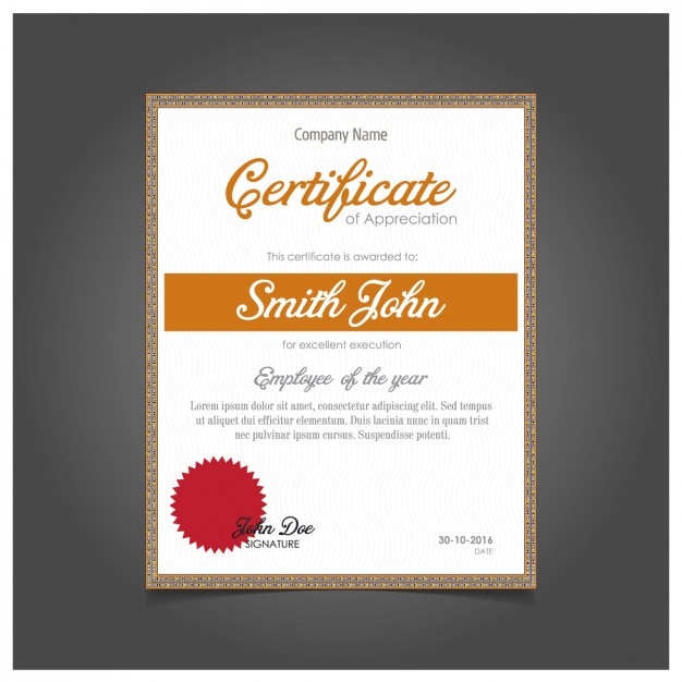 Elegant certificate design