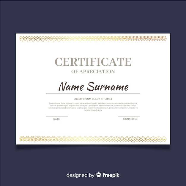 Elegant certificate template with ornamental frame