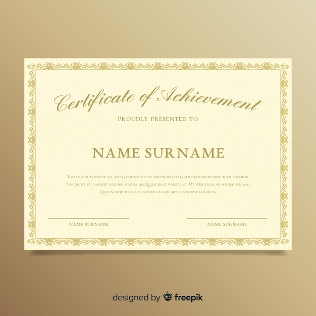 Elegant certificate template with ornamental frame