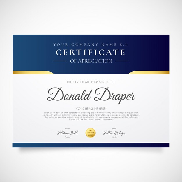 Elegant certificate template