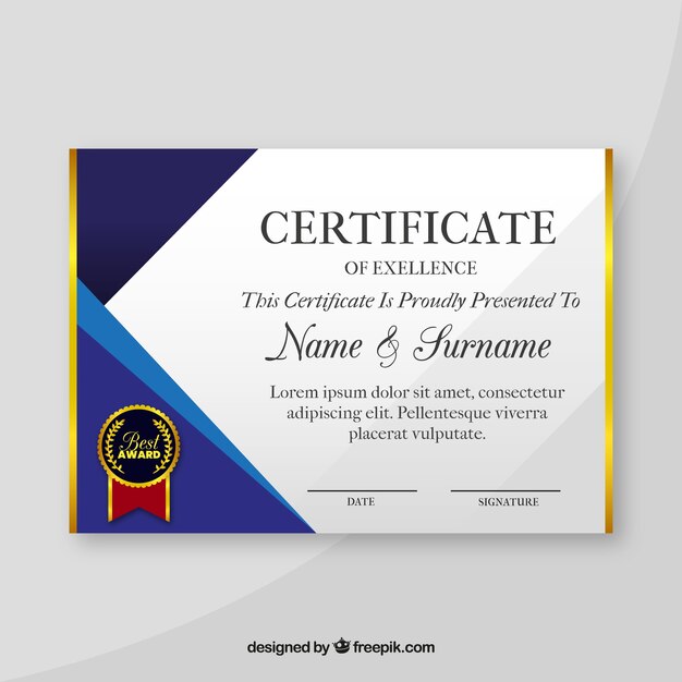 Elegant certificate template