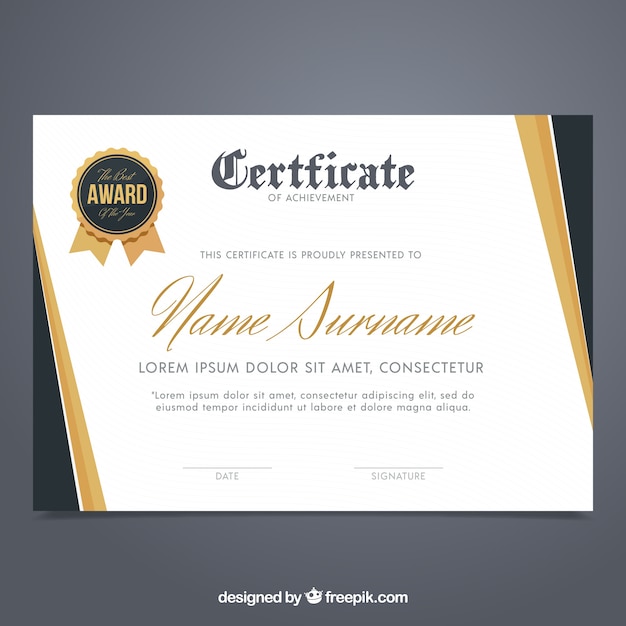 Elegant certificate template