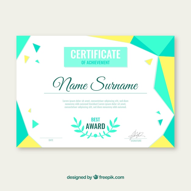 Elegant certificate template