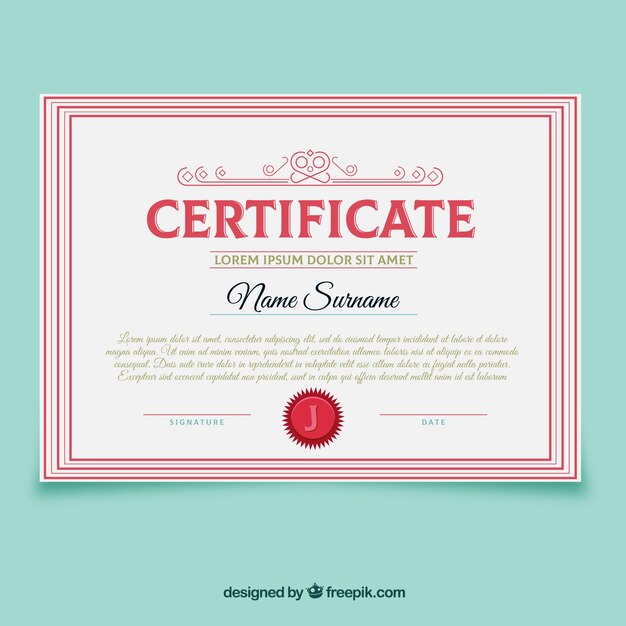 Elegant certificate template