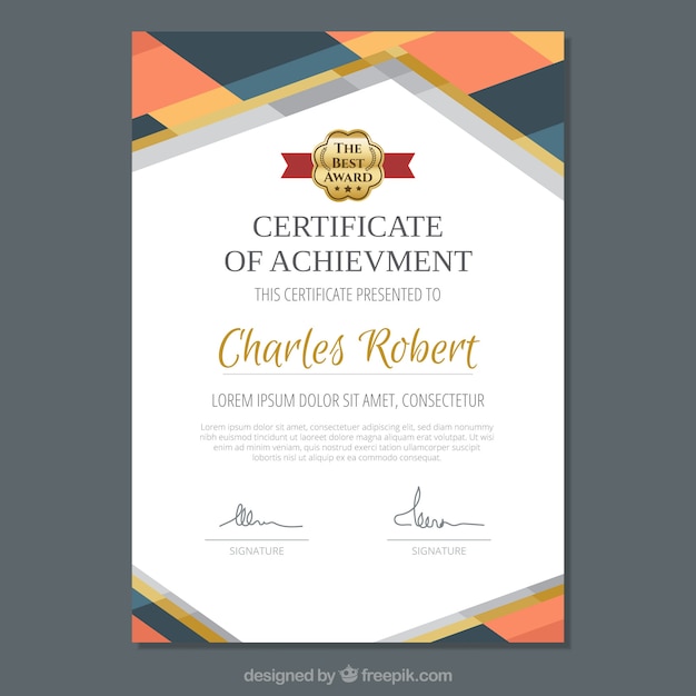 Elegant certificate template