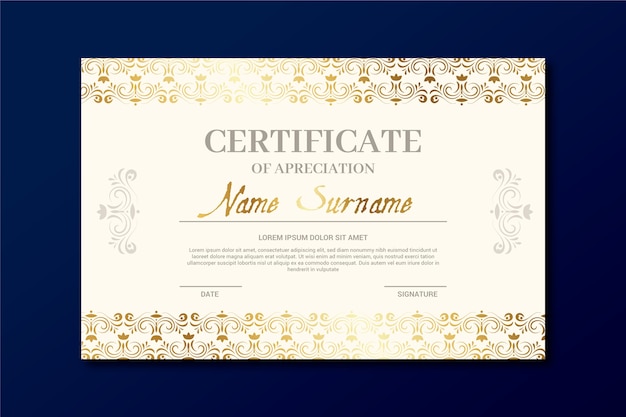 Elegant certificate template