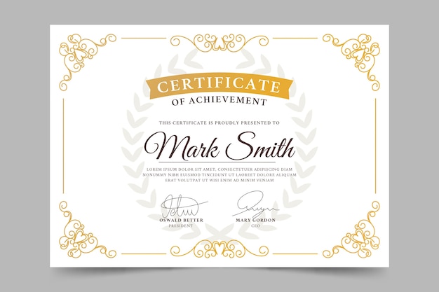 Free Vector elegant certificate template