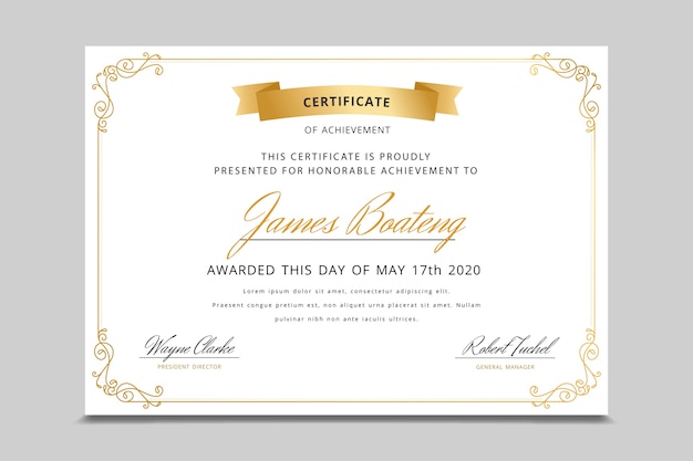 Elegant certificate template