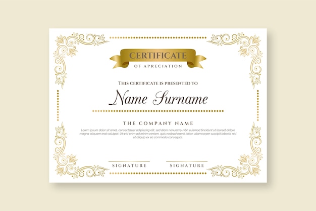 Elegant certificate template