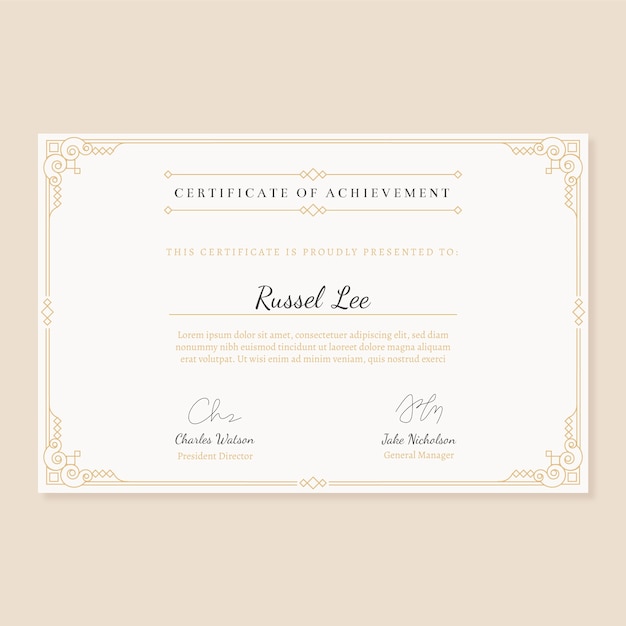 Free Vector elegant certificate template