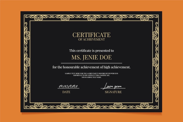 Elegant certificate template