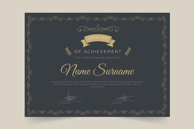 Elegant certificate template