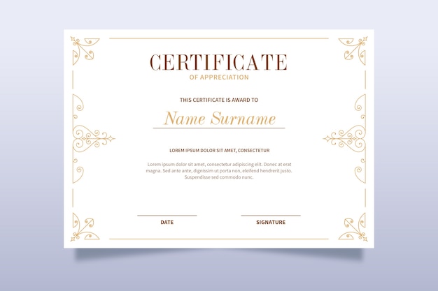 Elegant certificate template