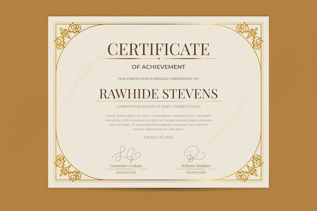 Elegant certificate template