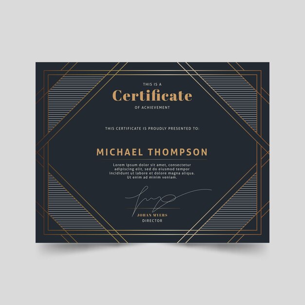 Elegant certificate template