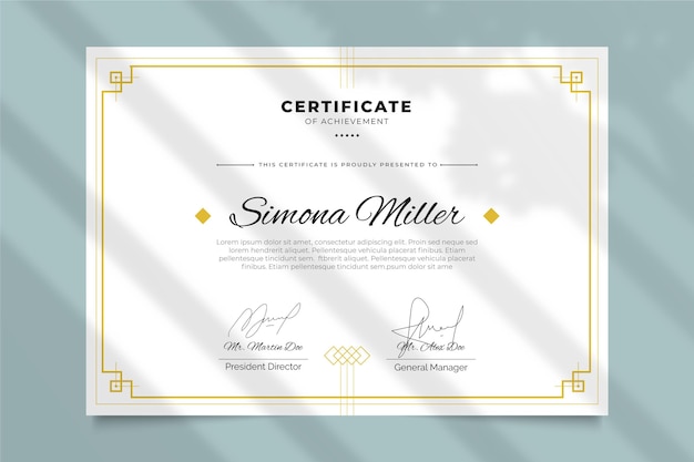 Free vector elegant certificate template