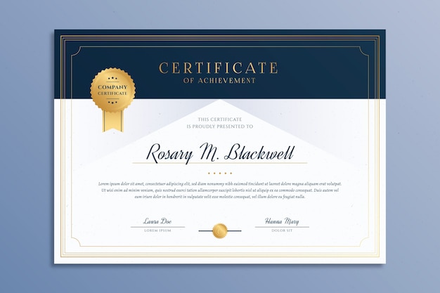 Elegant certificate template