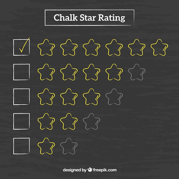 Free Vector elegant chalkboard star rating concept