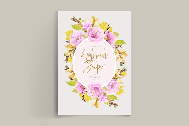 elegant cherry blossom background card design