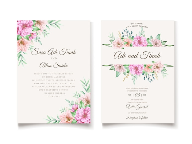 Elegant cherry blossom wedding invitation theme